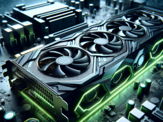 "New Nvidia RTX 50-Series GPUs showcased for superior gaming performance in a sleek design, highlighting advanced technology features and enhanced graphics capabilities."