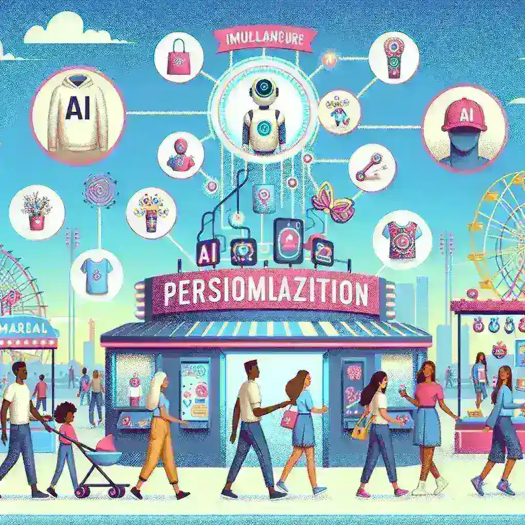 "Disney Imagineer showcasing AI technology for personalized merchandise at U.S. parks, highlighting innovative shopping experience with custom character designs and interactive displays."