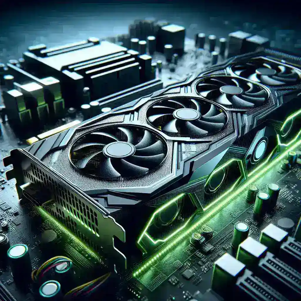 "New Nvidia RTX 50-Series GPUs showcased for superior gaming performance in a sleek design, highlighting advanced technology features and enhanced graphics capabilities."
